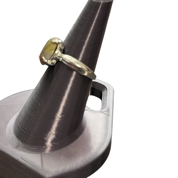 Epidote Brown Green Semi Precious Stone Silver Plated Ring 10.5 - Picture 5 of 7